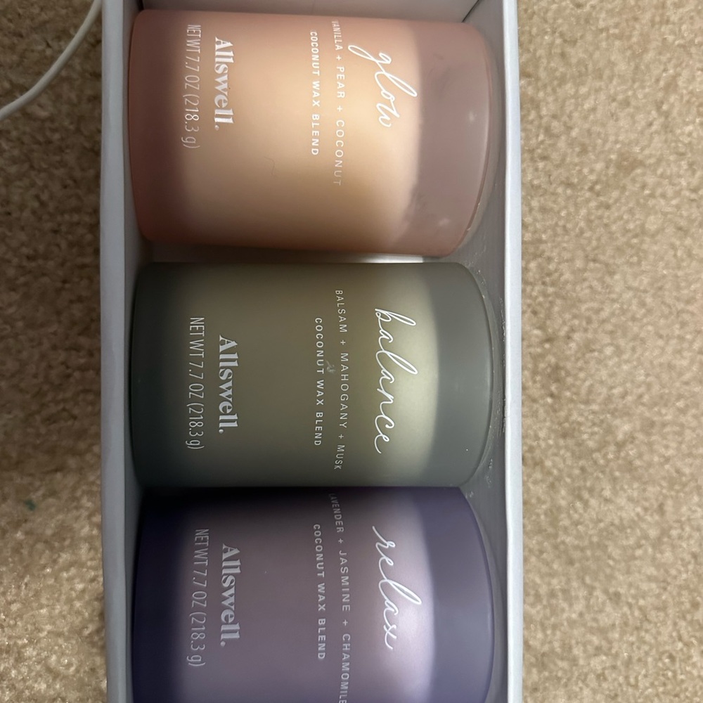 Swell Glow, Balance, Relax Candle Trio